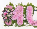 Mum pink massed letter tribute Code JGF1201PMM | Local delivery or collect from our shop only