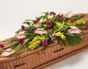 Orchid Casket Spray Pink and Green Code: JGFF1106CS  | Local Delivery Or Collect From Shop Only