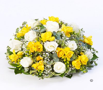 Rose and Freesia Posy Yellow and White Code: F13410YS | National and Local Delivery
