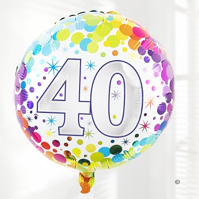 40th birthday balloon Code: JGFB2840HB  | Local delivery or collect from shop only