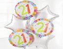 21st happy birthday balloon bouquet silver star Code: JGF02821HB | Local delivery or collect from shop only