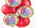 60th birthday balloon bouquet red Code: JGF020860HB | Local Delivery Or Collect From Shop Only
