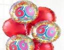 60th birthday balloon bouquet red Code: JGF020860HB | Local Delivery Or Collect From Shop Only
