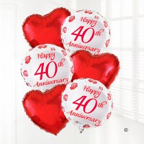 40th anniversary balloon bouquet Code: JGFA40WRH | Local Delivery Or Collect From Shop Only