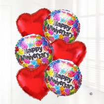 Happy anniversary balloon bouquet party JGFA9HABBP | Local Delivery Or Collect From Shop Only