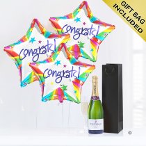 Congratulations champagne and balloon celebration Code: JGFC5CCGS | local delivery or collect from shop only
